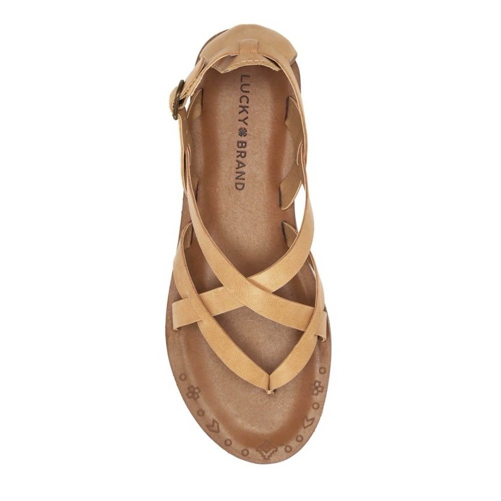 Lucky Brand Ainsley strappy‎ sandals Travertine Size 9 Flat!